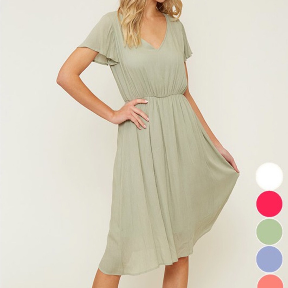 Sage Flowy Dress